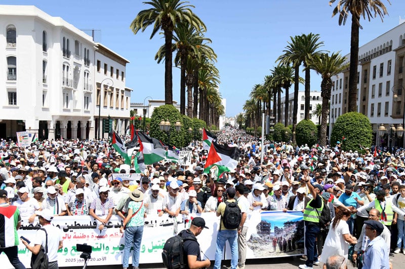 عشرات الآلاف يحتجّون بالرباط ضد تجويع غزة وسياسة التهجير والإبادة الجماعية